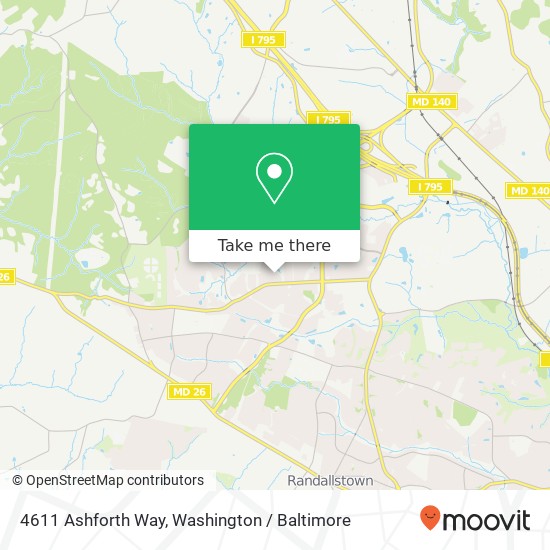 Mapa de 4611 Ashforth Way, Owings Mills, MD 21117