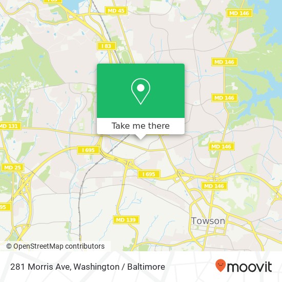 Mapa de 281 Morris Ave, Lutherville Timonium, MD 21093