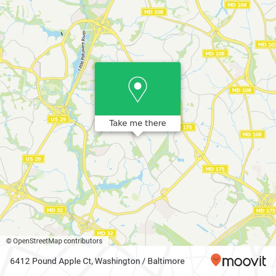 Mapa de 6412 Pound Apple Ct, Columbia, MD 21045