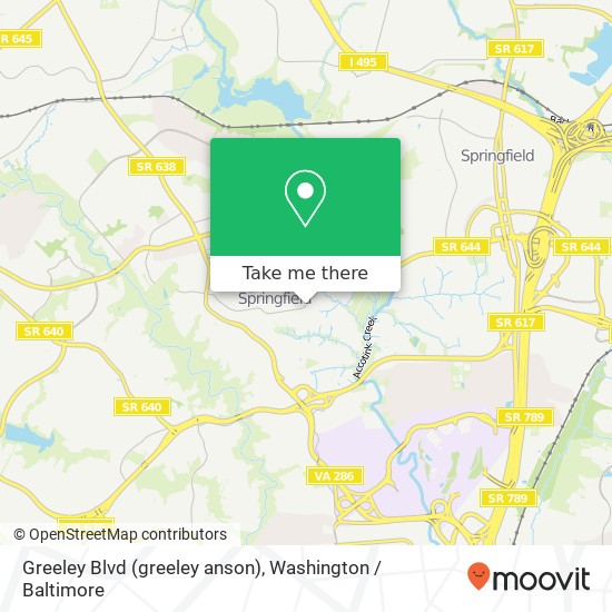 Greeley Blvd (greeley anson), Springfield, VA 22152 map