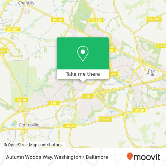 Mapa de Autumn Woods Way, Fairfax, VA 22033