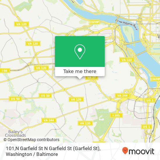 Mapa de 101,N Garfield St N Garfield St (Garfield St), Arlington, VA 22201