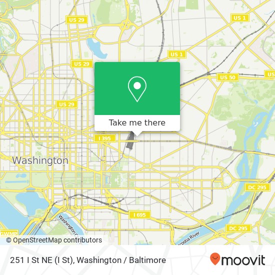 Mapa de 251 I St NE (I St), Washington, DC 20002