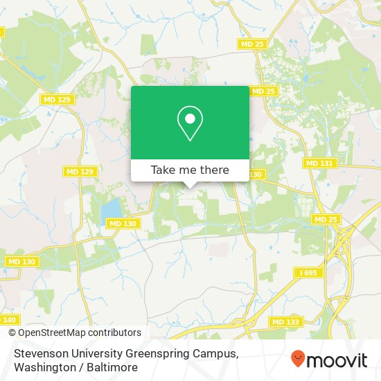 Mapa de Stevenson University Greenspring Campus