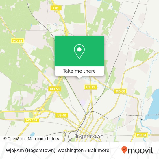 Wjej-Am (Hagerstown) map