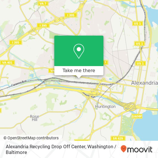 Alexandria Recycling Drop Off Center map