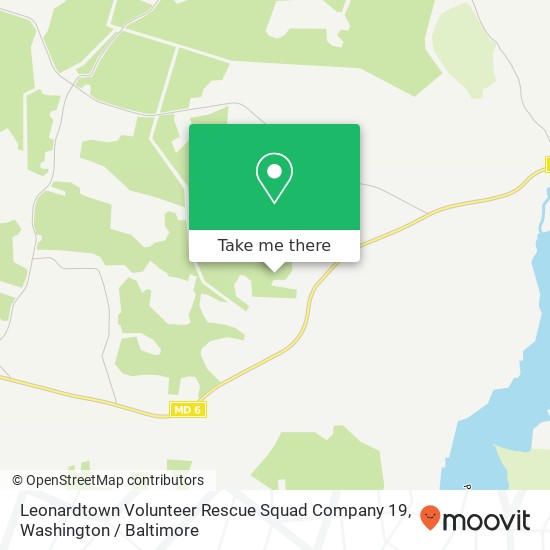 Mapa de Leonardtown Volunteer Rescue Squad Company 19