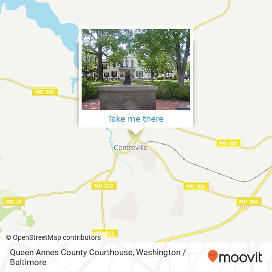 Queen Annes County Courthouse map