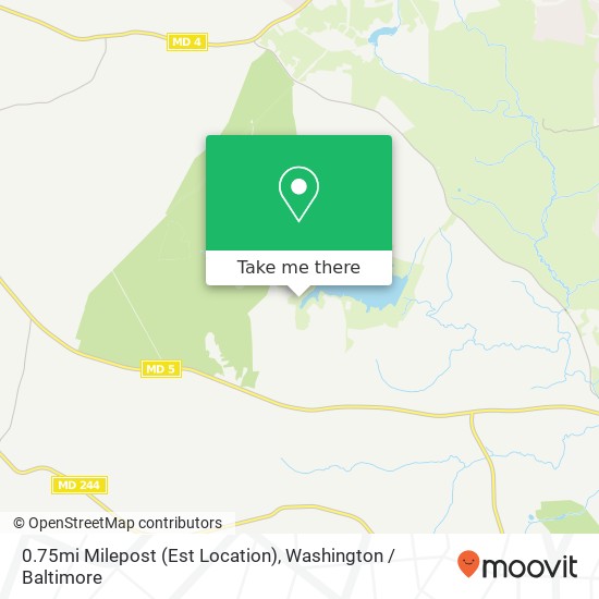 0.75mi Milepost (Est Location) map