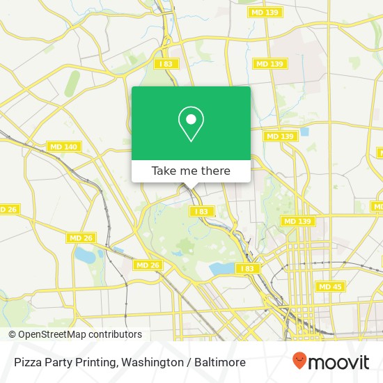 Mapa de Pizza Party Printing