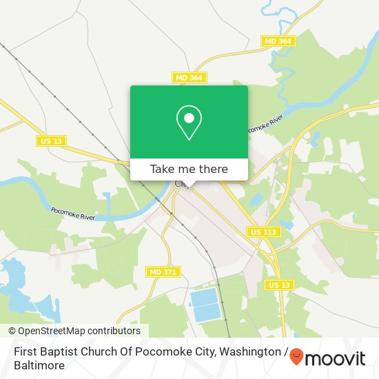 Mapa de First Baptist Church Of Pocomoke City