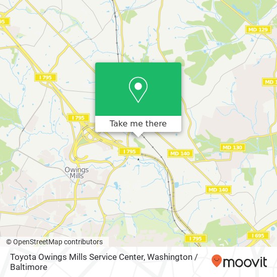 Mapa de Toyota Owings Mills Service Center