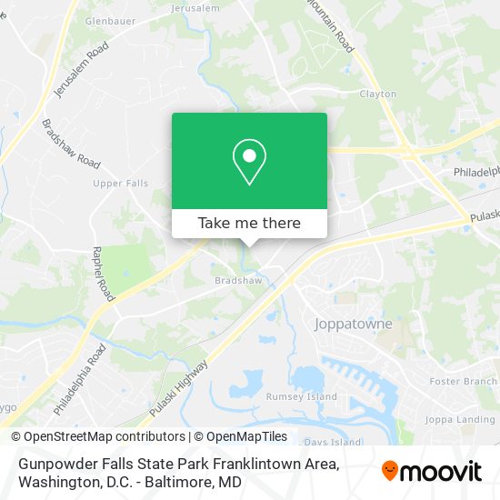 Mapa de Gunpowder Falls State Park Franklintown Area