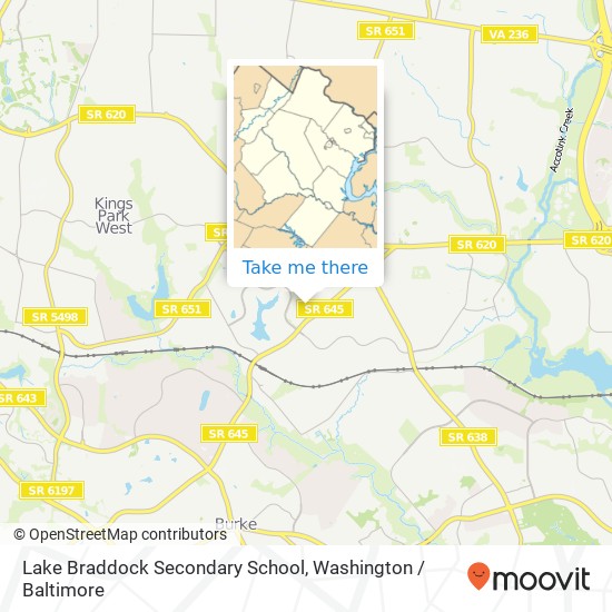 Lake Braddock Secondary School map