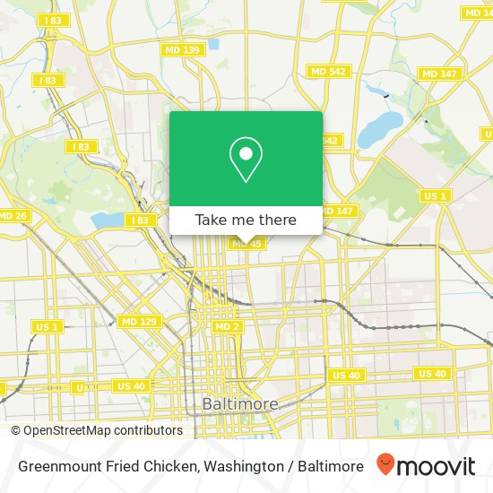 Mapa de Greenmount Fried Chicken