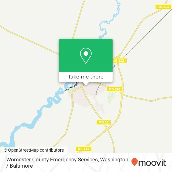 Mapa de Worcester County Emergency Services