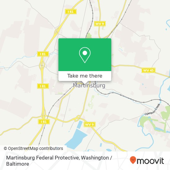Mapa de Martinsburg Federal Protective