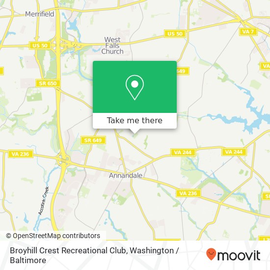 Broyhill Crest Recreational Club map