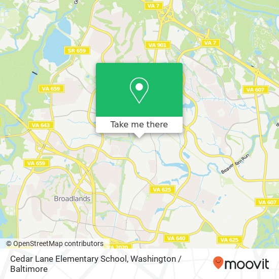 Cedar Lane Elementary School map
