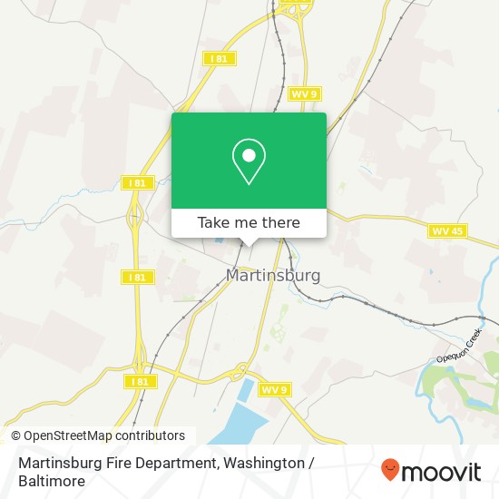 Martinsburg Fire Department map