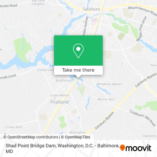 Shad Point Bridge Dam map