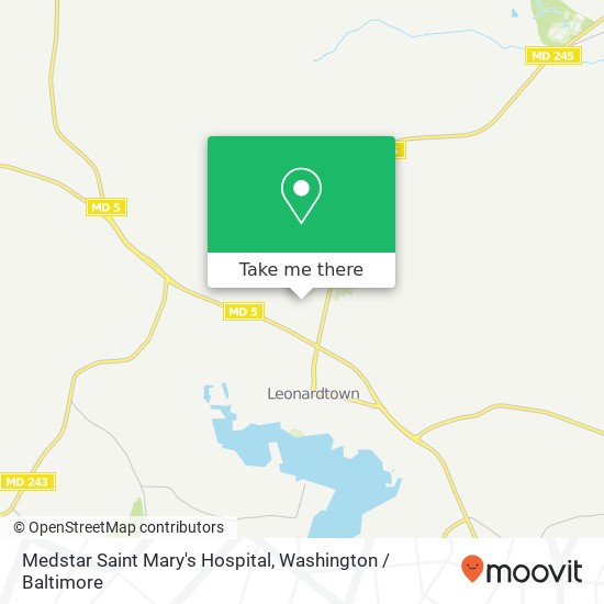 Mapa de Medstar Saint Mary's Hospital