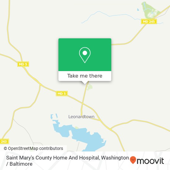 Mapa de Saint Mary's County Home And Hospital