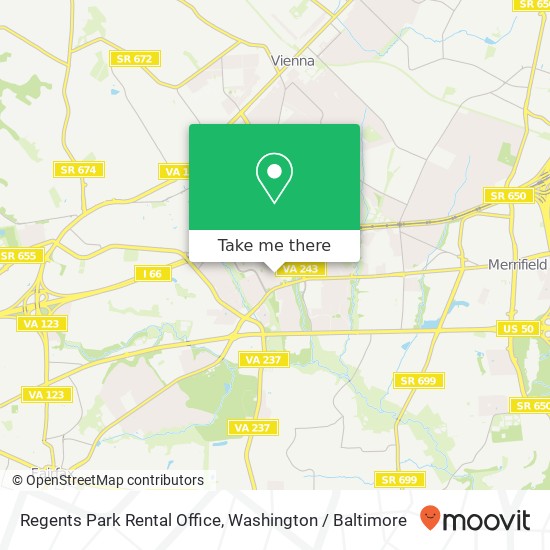 Mapa de Regents Park Rental Office