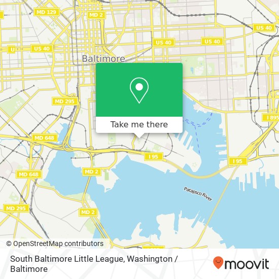 South Baltimore Little League map