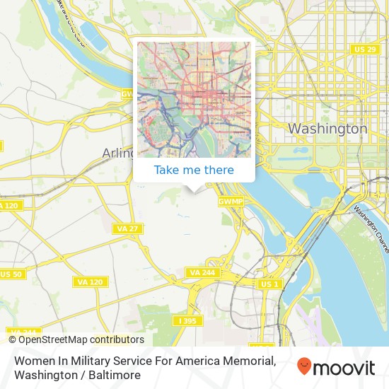 Women In Military Service For America Memorial map