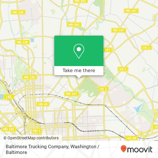 Baltimore Trucking Company map