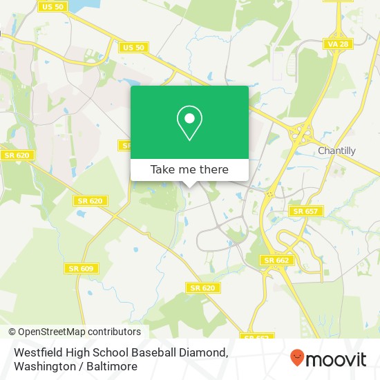 Mapa de Westfield High School Baseball Diamond