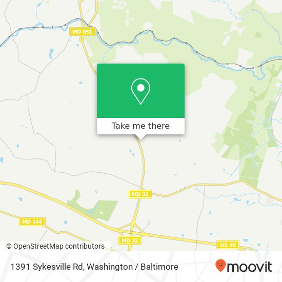 Mapa de 1391 Sykesville Rd, Sykesville, MD 21784