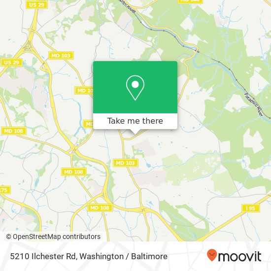 Mapa de 5210 Ilchester Rd, Ellicott City, MD 21043