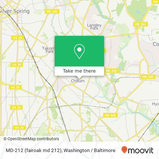 Mapa de MD-212 (fairoak md 212), Hyattsville, MD 20783