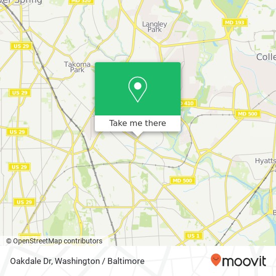 Mapa de Oakdale Dr, Hyattsville, MD 20782