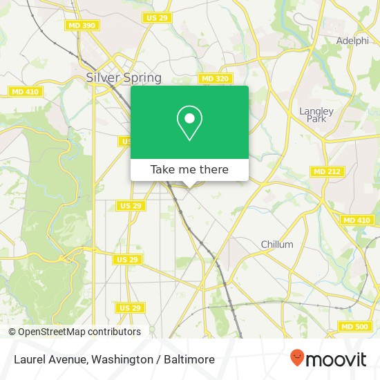 Mapa de Laurel Avenue, Laurel Ave, Takoma Park, MD 20912, USA