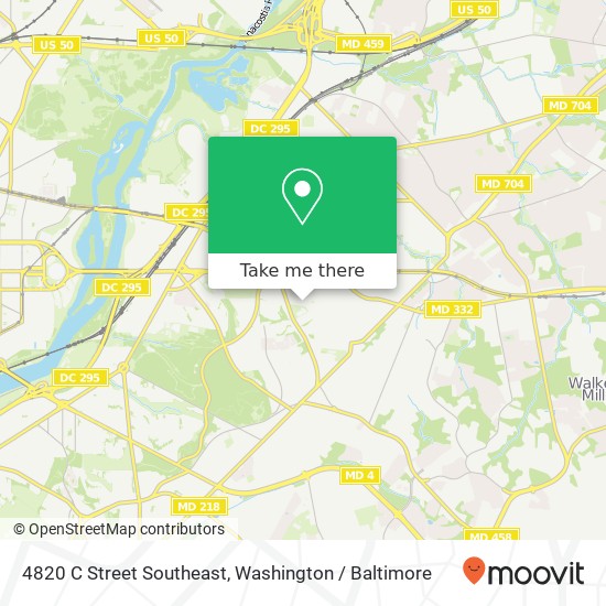 Mapa de 4820 C Street Southeast, 4820 C St SE, Washington, DC 20019, USA