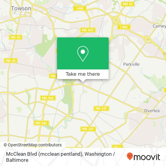 Mapa de McClean Blvd (mcclean pentland), Parkville, MD 21234