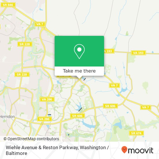 Mapa de Wiehle Avenue & Reston Parkway, Wiehle Ave & Reston Pkwy, Reston, VA 20194, USA