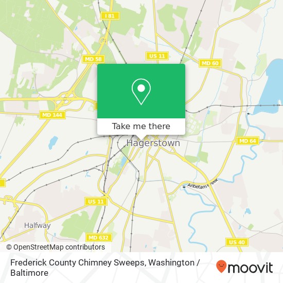 Mapa de Frederick County Chimney Sweeps, 120 W Antietam St