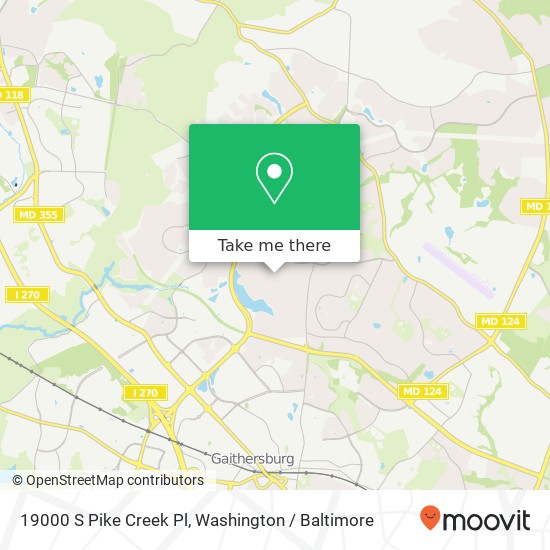 19000 S Pike Creek Pl, Montgomery Village, MD 20886 map