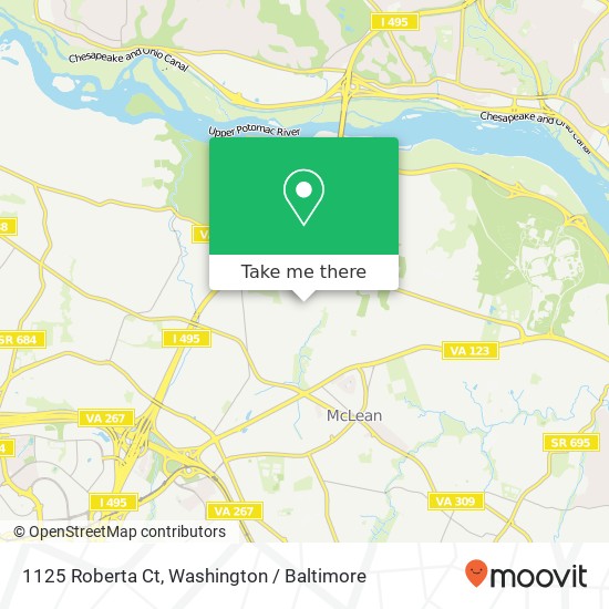 Mapa de 1125 Roberta Ct, McLean, VA 22101