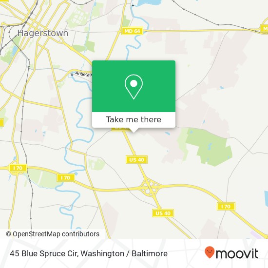 Mapa de 45 Blue Spruce Cir, Hagerstown, MD 21740