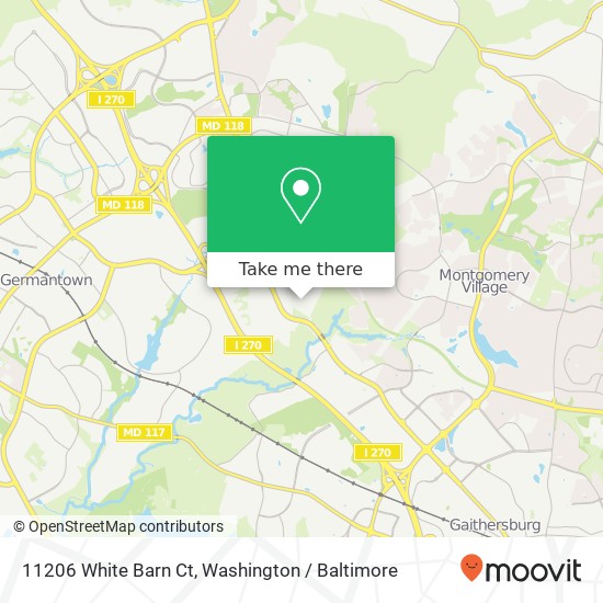 Mapa de 11206 White Barn Ct, Gaithersburg, MD 20879