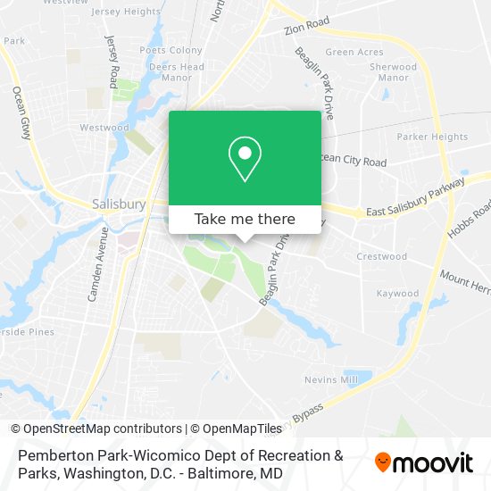 Mapa de Pemberton Park-Wicomico Dept of Recreation & Parks