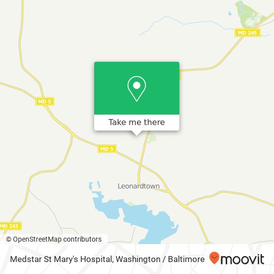 Mapa de Medstar St Mary's Hospital, 41680 Miss Bessie Dr