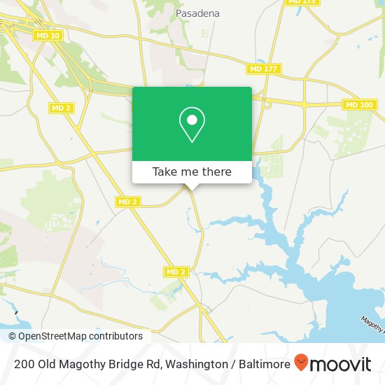 Mapa de 200 Old Magothy Bridge Rd, Pasadena, MD 21122