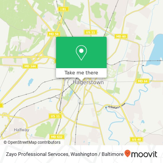 Mapa de Zayo Professional Servoces, 120 W Antietam St