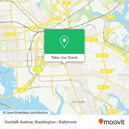 Mapa de Dundalk Avenue, Dundalk Ave, Baltimore, MD, USA